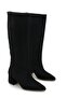 Women's Mordi Short Heeled Boots - Black Suede