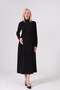 Maternity Buttoned Long Sleeve Modal Midi Dress Black - 5