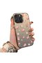 For iPhone 16 Pro Compatible Silicone Edge Hard Back Case Floral Pattern Couple Phone Case
