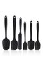 6-Piece Black Heat Resistant Fireproof Non-Stick Silicone Kitchen Set - 6