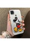 Oppo A15 Compatible Silicone Edge Hard Back Case Mickey Patterned Couple Phone Case - 3