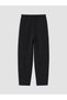 Black Women's Thick Sweatpants with Elastic Waist - 6
