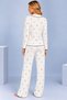 Women's Patterned Bow Detailed Buttoned Long Sleeve Muslin Pajama Set - 4