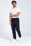 Men's Navy Blue Color Elastic Cuffed Regenerated Baggy Sweatpants with Side Piping - 8