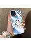 For iPhone 15 Compatible Silicone Edge Hard Back Case Anime Patterned Couple Phone Case - 3