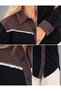 Women's Black and Brown Garnished Snap Button Oversize Shirt – Western Style Long Sleeve Stylish Shirt - 3