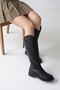Women's Mosso Flat Sole Buckle Boots - Black-Leather - 3