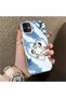 iPhone 12 Mini Compatible Silicone Edge Hard Back Case Anime Pattern Couple Phone Case - 3