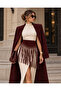 Women's Suede Tassel Corset Belt - Western Boho Style Tie-Back Waist Belt - 6