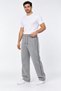 Men's Gray Color Ruffled Side Piping Regenerated Baggy Sweatpants
