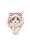 iPhone 18 Pro Max Compatible Magsafe Embroidered Cat Mirror Detail Real Denim Detailed Case with Stand - 4
