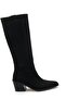 Women's Vento Low Heel Cowboy Boots - Black Suede - 4