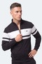 Rider Men's Stand Collar Zippered Black Sweatshirt - 5