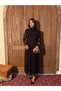Stand collar sparkly flock print lined tulle dress - 2