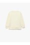 Ruffled Crew Neck Long Sleeve Printed Sweatshirt - 5