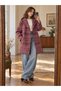 Urban Retro Hooded Oversize Jacket Coat Women Pink - 3