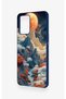 Oppo-A74 Compatible Red Moon Patterned Silicone Case - 4