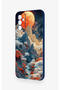 Samsung M13 Compatible Red Moon Patterned Silicone Case - 4