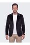Black Pointed Collar Slim Fit 6 Drop Men's Casual Velvet Jacket