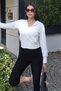 Diving Fabric Zippered Cardigan with Finger Loop and Waist Belt, White - 2