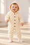 Baby Girl and Boy Hooded Hair Braid Patterned Buttoned Knitwear Knitted Jumpsuit Unisex 3-6-9-12Months - 2