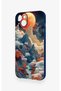 Red Moon Pattern Silicone Case Compatible with iPhone 14 Plus/15 Plus - 4