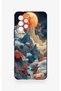 Samsung A53 Compatible Red Moon Patterned Silicone Case - 2