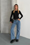 Women's Belted Flexible Wide Leg Comfortable Fit Jean Trousers