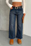 Women's Belted Flexible Wide Leg Comfortable Fit Jean Trousers - 6