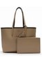 Black Khaki 2Pcs Tote Bag Set, La-cos-test Double Sided Metal Crocodile Detail - 5