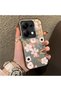 Poco M6 Pro 4g Compatible Pink Spring Flower and Green Leaf Pattern Phone Case, Shock Protection