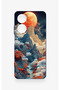 Oppo A60 Compatible Red Moon Patterned Silicone Case - 2