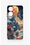 Realme C55 Compatible Red Moon Patterned Silicone Case - 2