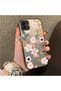 Samsung Galaxy A03/A04E/A04 Compatible Pink Spring Flower and Green Leaf Pattern Phone Case, Shock Protection
