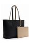 Black Khaki 2Pcs Tote Bag Set, La-cos-test Double Sided Metal Crocodile Detail - 2