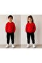 Long sleeve unisex kids plain red sweatshirt