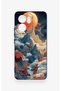 Oppo Reno 13F Compatible Red Moon Patterned Silicone Case - 2