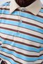 Women's Shirt Collar Half Button Sweatshirt Baby Blue - 5