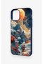 iPhone 11 Pro Compatible Red Moon Pattern Silicone Case - 4