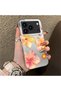 iPhone 17 Pro Max Compatible Watercolor Tropical Floral and Sun Pattern Phone Case, Shock Protection