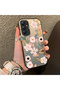 Samsung Galaxy A34 Compatible Pink Spring Flower and Green Leaf Pattern Phone Case, Shock Protection