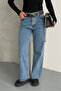 Women's Belted Flexible Wide Leg Comfortable Fit Jean Trousers - 6