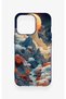 iPhone 13 Pro Compatible Red Moon Pattern Silicone Case - 2