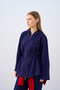 Women's Drawstring Detail Hooded Set Navy Blue - 3