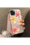 iPhone 11 Pro Max Compatible Watercolor Tropical Flower and Sun Pattern Phone Case, Shock Protection