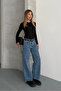 Women's Belted Flexible Wide Leg Comfortable Fit Jean Trousers - 2