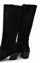 Women's Vento Low Heel Cowboy Boots - Black Suede - 5