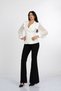 Women's Winter Ecru Luna Blouse Jacket Collar Tulle Sleeves Bead Detailed Blouse 201 - 3