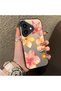 iPhone 16 Plus Compatible Watercolor Tropical Flower and Sun Pattern Phone Case, Impact Protection