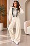 Women's Accessory Detailed Zippered Stylish Knitwear Two-Piece Set